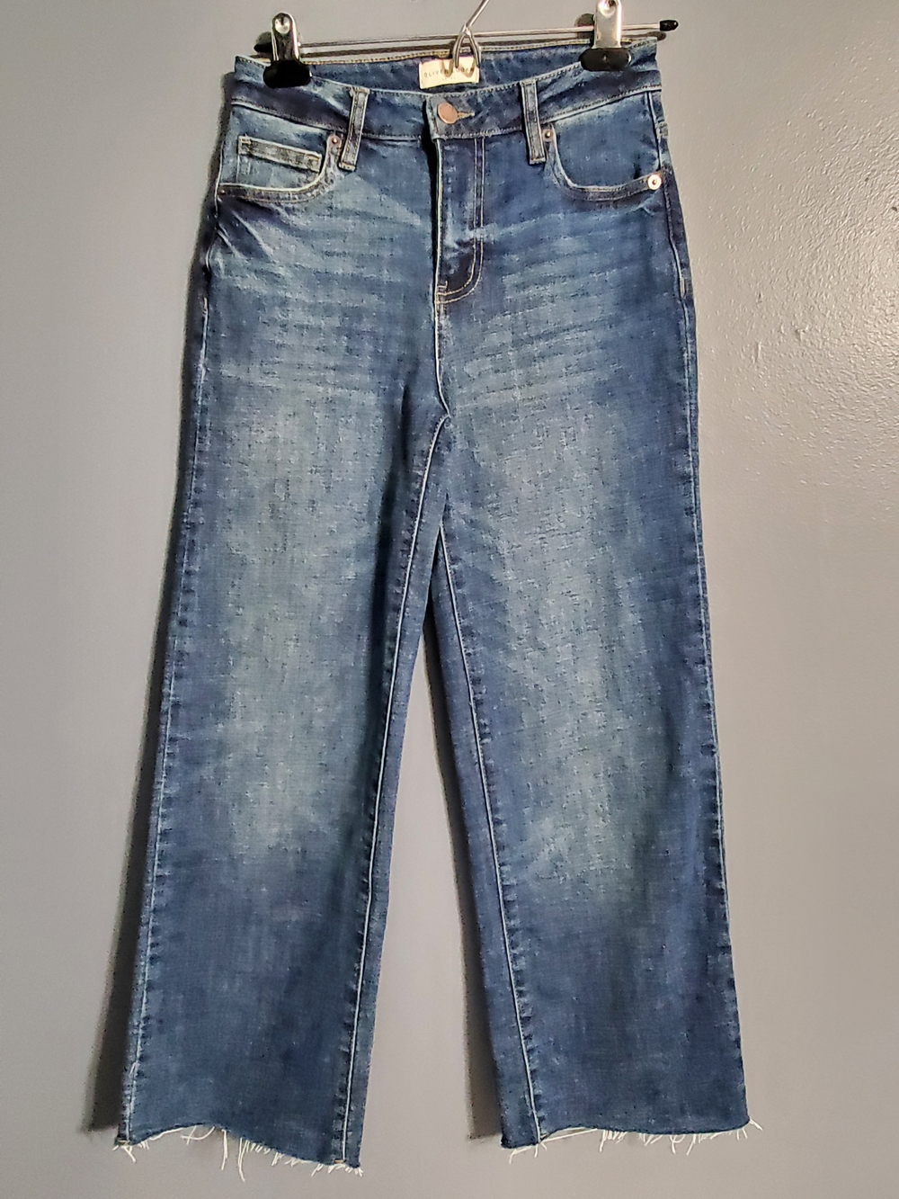 Oliver Logan Jeans Wide Leg Crop Jeans Raw Hem Women's Size 26 Petite